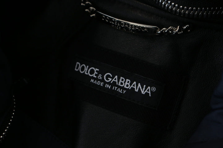 Elegant black bomber blouson jacket