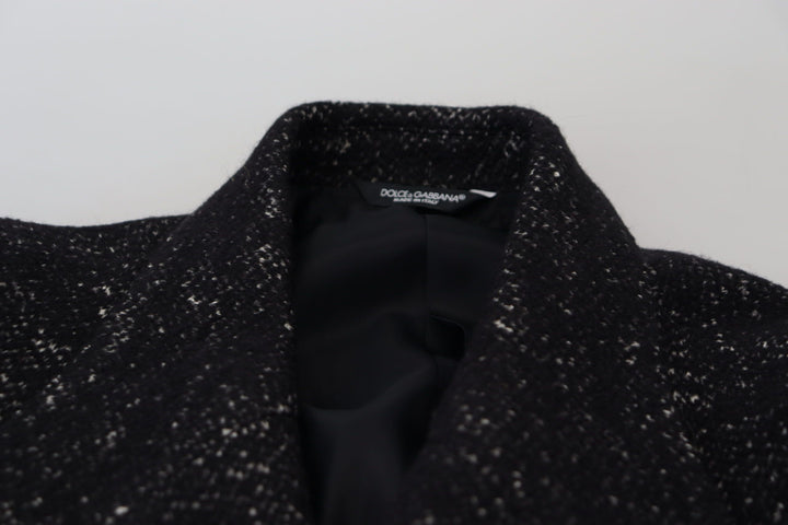 Elegant patterned double-breasted wool jacket