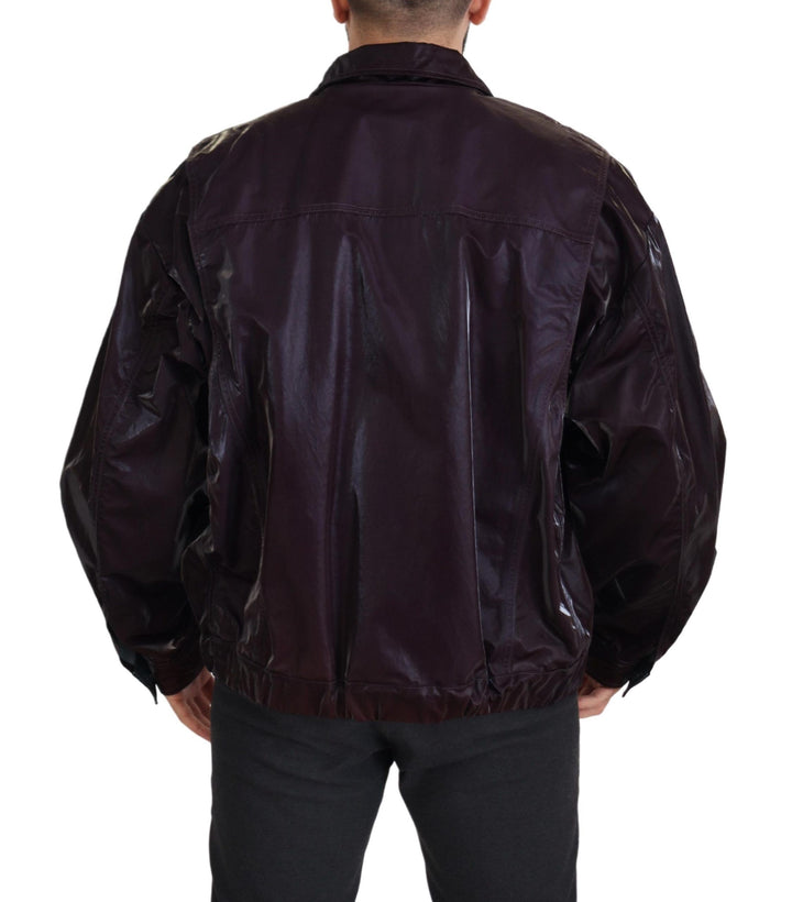 Elegant burgundy jacket with collar