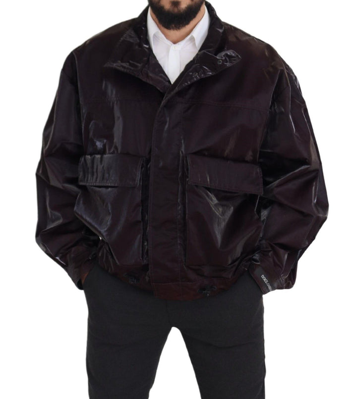 Elegant burgundy jacket with collar