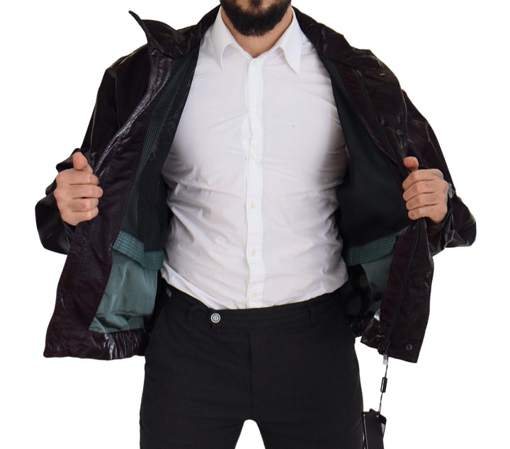 Elegant burgundy jacket with collar