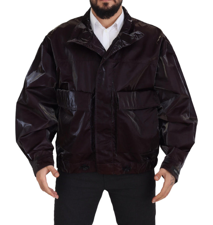 Elegant burgundy jacket with collar