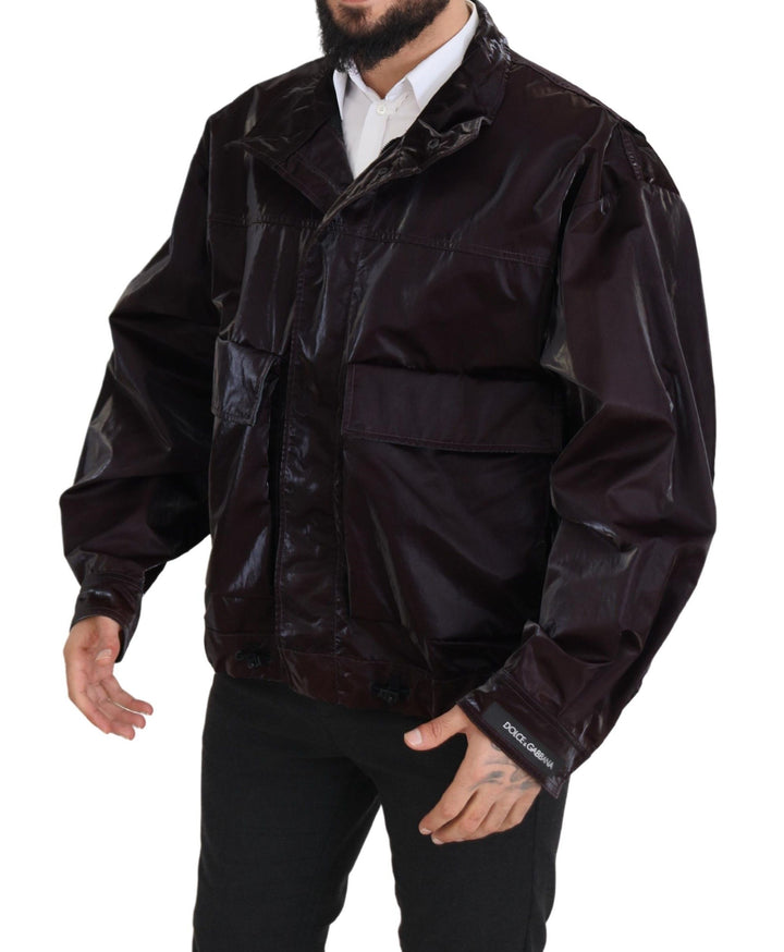Elegant burgundy jacket with collar