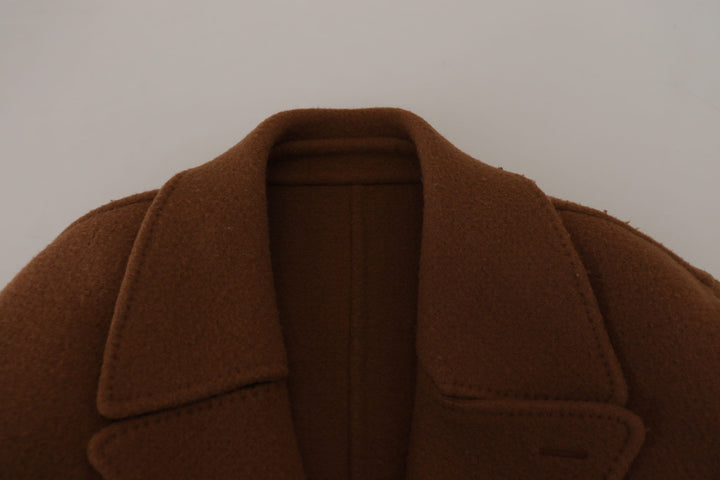Brauner Nylonmantel Zweireiher Jacke