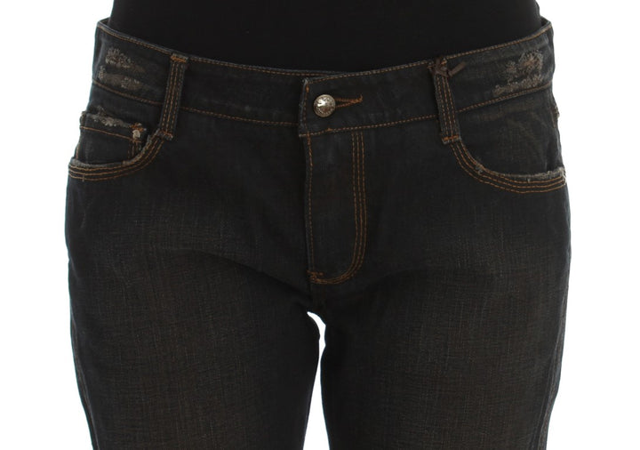 Boyfriend Jeans aus Baumwolle mit blauer Waschung