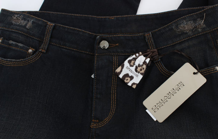 Boyfriend Jeans aus Baumwolle mit blauer Waschung