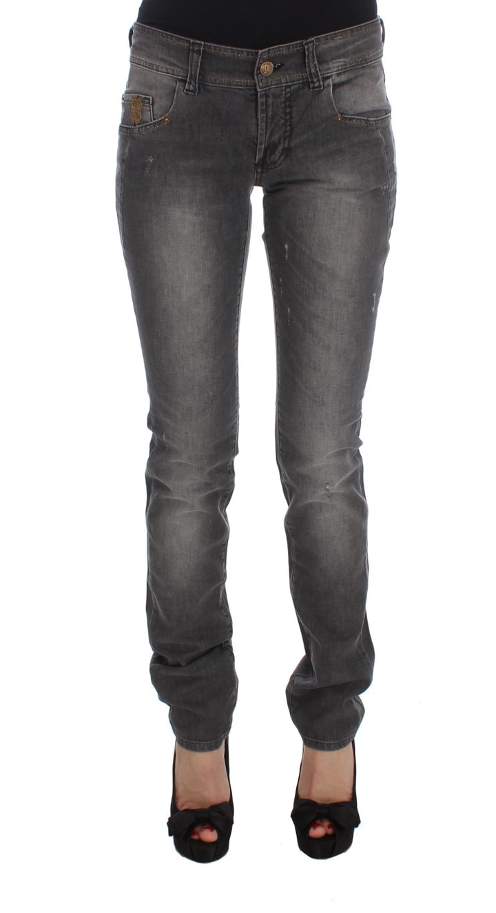 Elegant slim fit jeans with grey wash