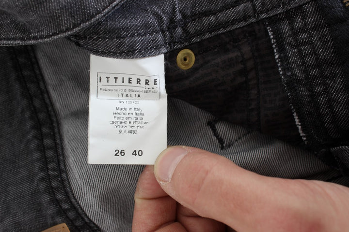 Graue Baumwollwaschung Zerrissene Straight Fit Jeans