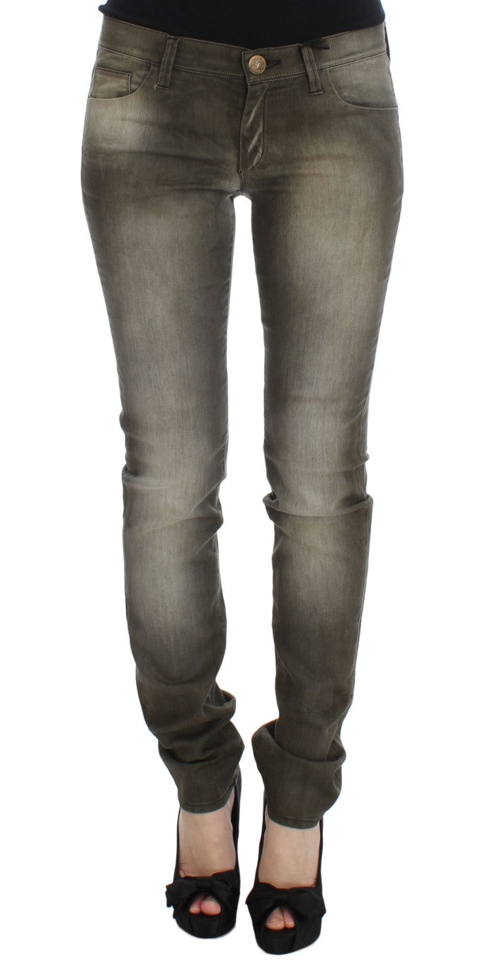 Slim Fit Jeans mit grauer Waschung aus Baumwollmischung