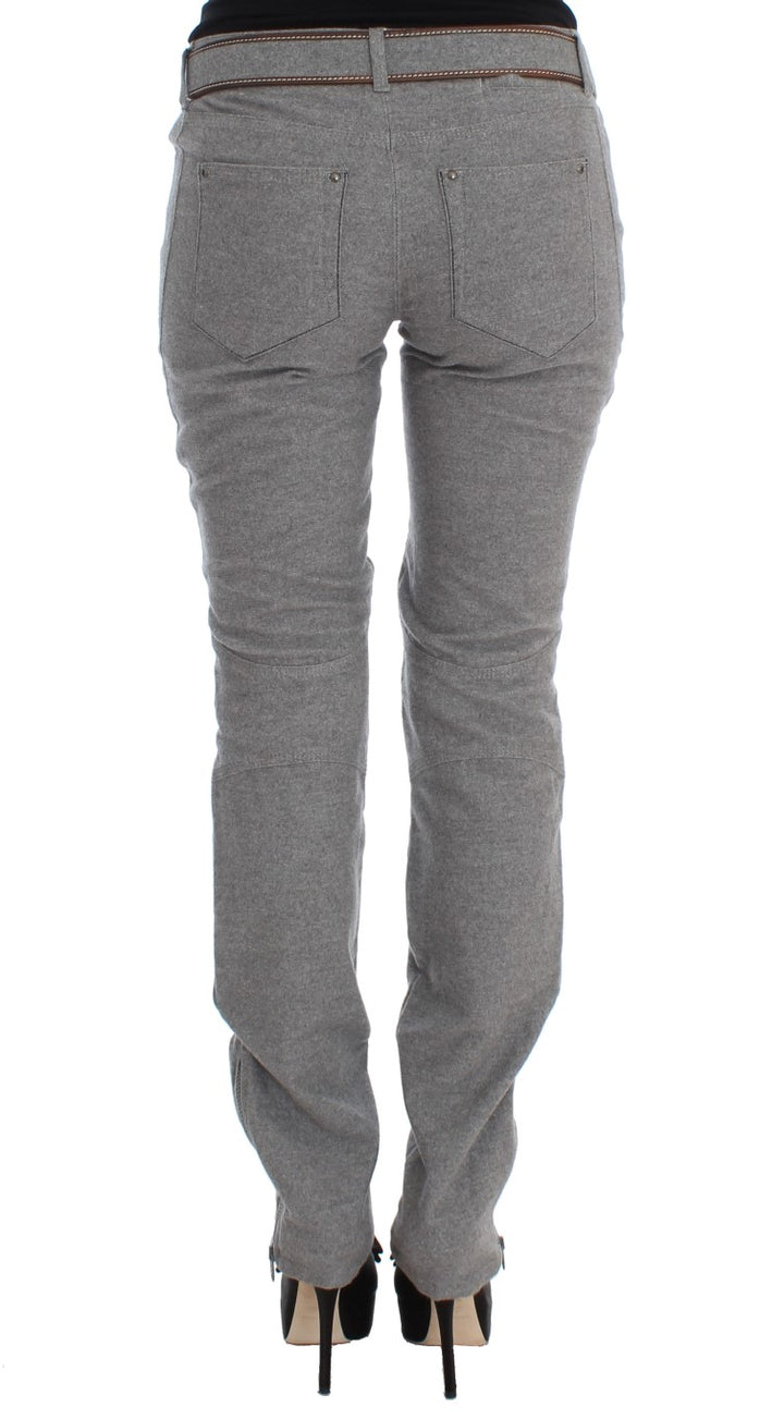 Chic grey casual cotton trousers
