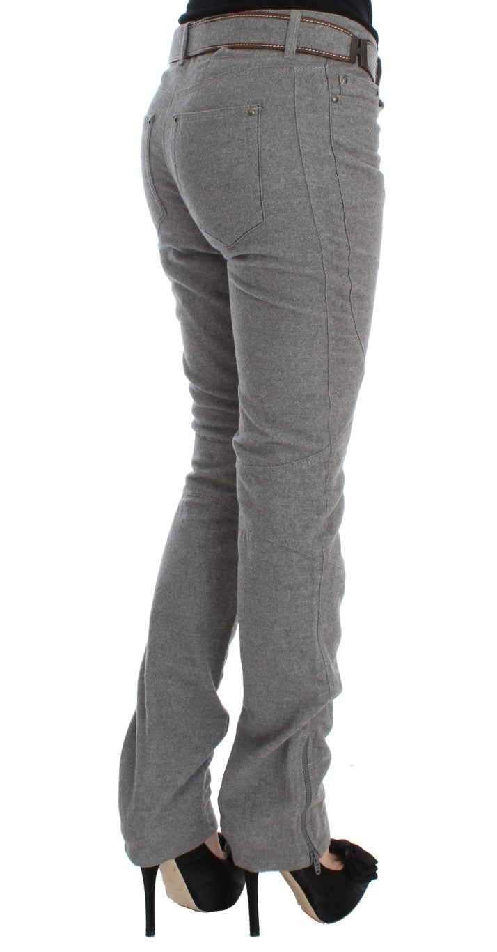 Chic grey casual cotton trousers