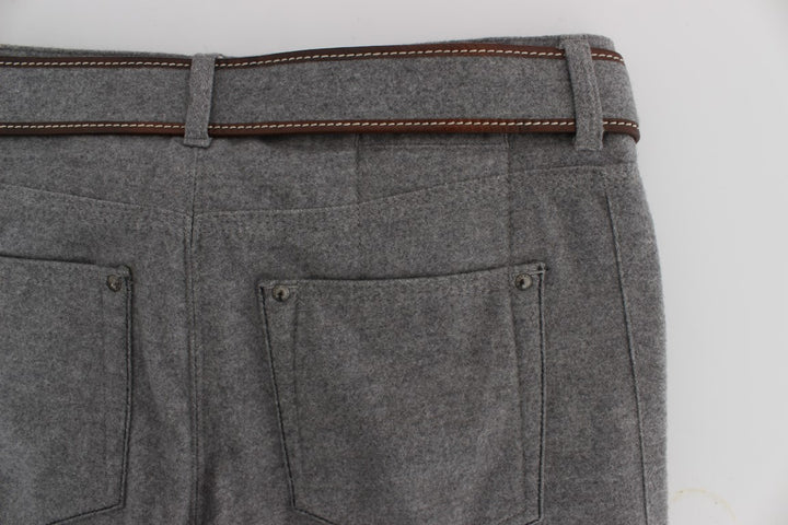 Chic grey casual cotton trousers