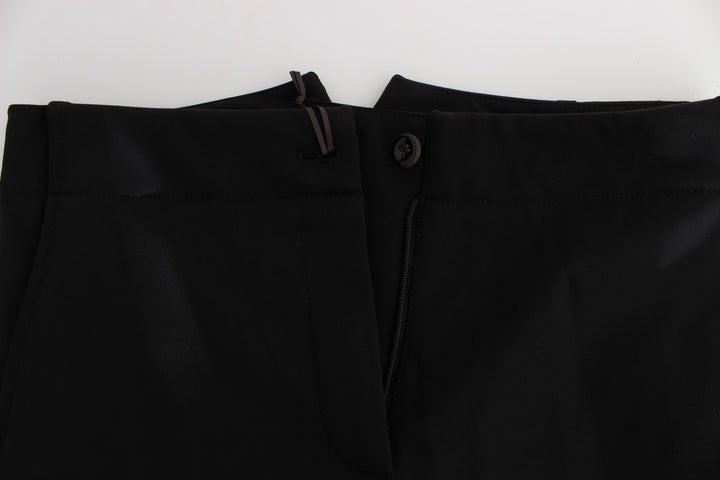 Schwarze Capri-Hose aus Baumwollmischung