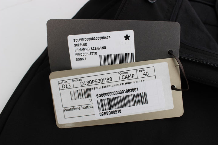 Schwarze Capri-Hose aus Baumwollmischung