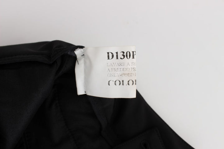 Schwarze Capri-Hose aus Baumwollmischung