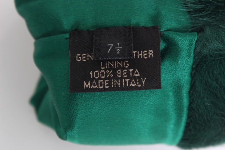 Grünes Leder Xiangao Pelz Ellenbogenhandschuhe