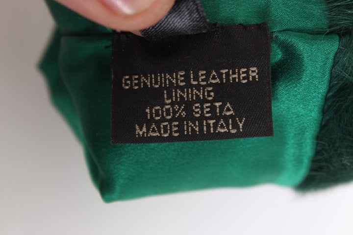 Grünes Leder Xiangao Pelz Ellenbogenhandschuhe