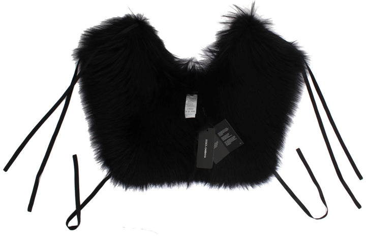 Schwarzer Fuchs Pelz Schulter Wrap Cover Kragen Schal