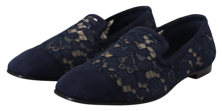 Elegant blue loafers flats - summer chic