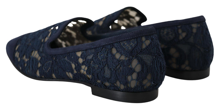 Elegant blue loafers flats - summer chic