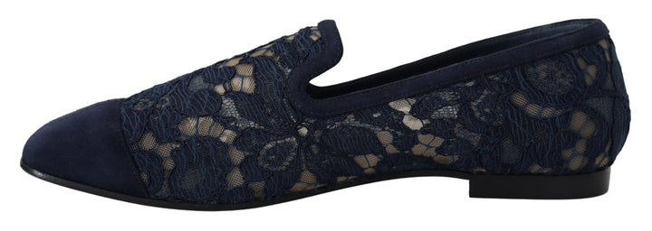 Elegant blue loafers flats - summer chic