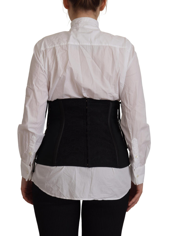 Elegant black corset waist strap top