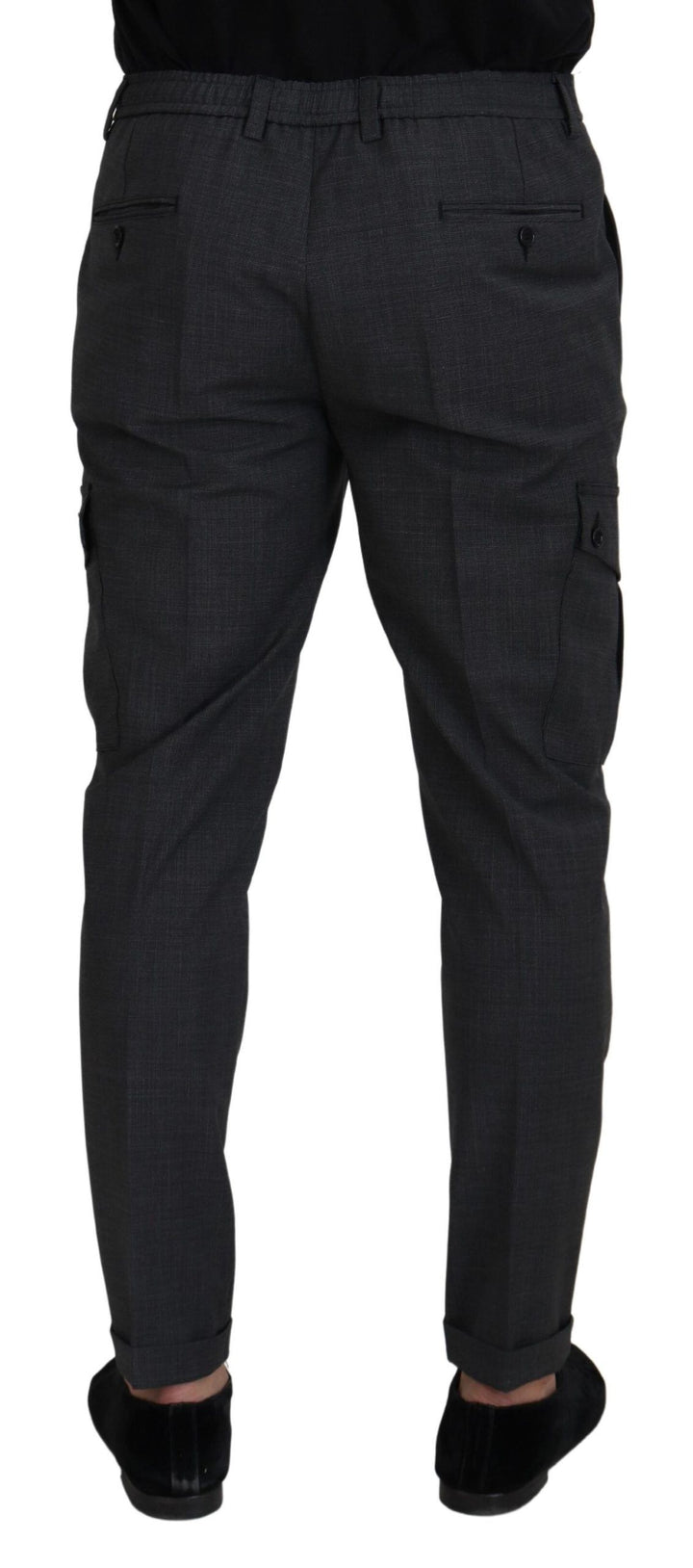 Elegant checked slim fit cargo pants
