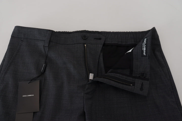 Elegant checked slim fit cargo pants