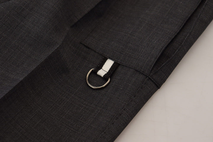 Elegant checked slim fit cargo pants