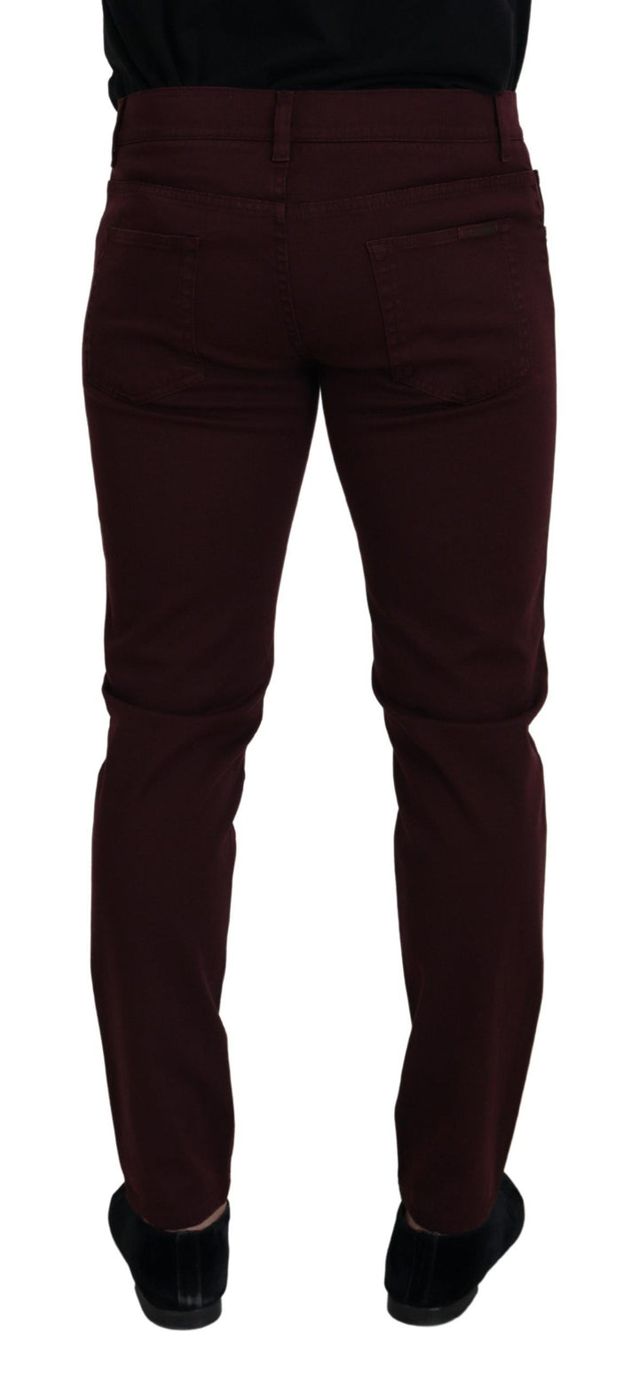Bordeauxfarbene Cotton Stretch GOLD Denim Jeans
