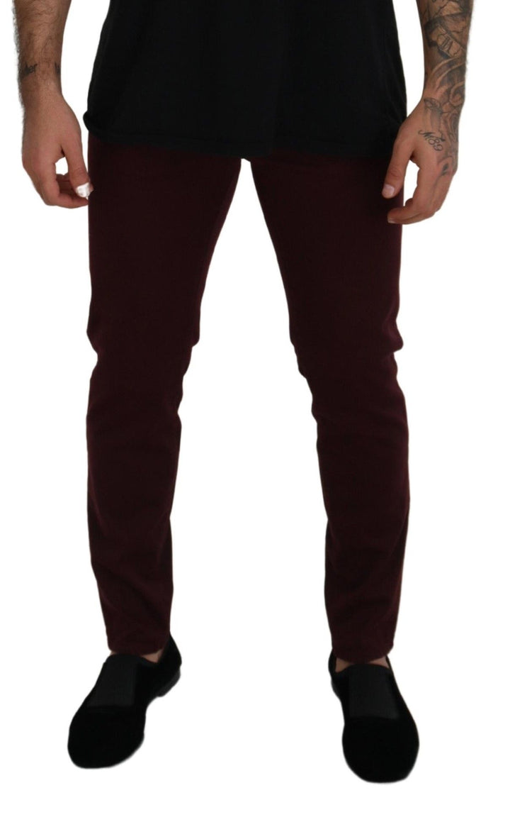 Bordeauxfarbene Cotton Stretch GOLD Denim Jeans