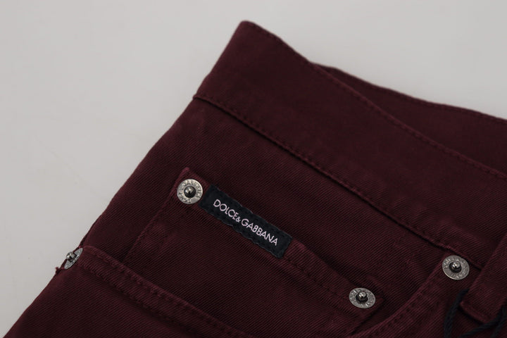 Bordeauxfarbene Cotton Stretch GOLD Denim Jeans