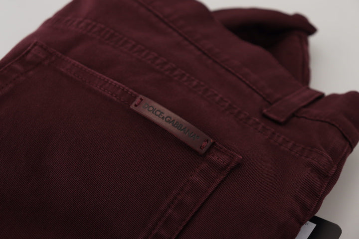 Bordeauxfarbene Cotton Stretch GOLD Denim Jeans