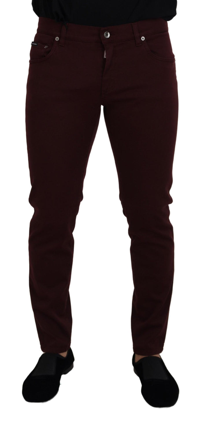 Bordeauxfarbene Cotton Stretch GOLD Denim Jeans