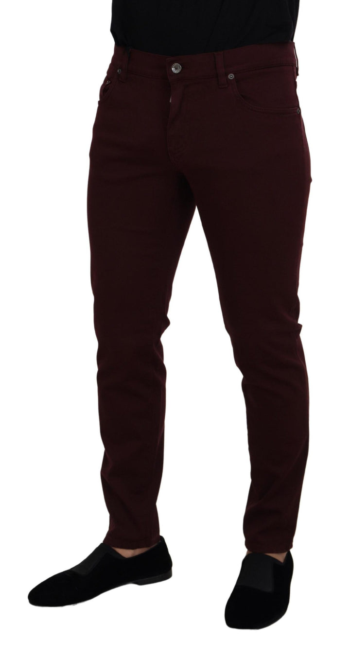 Bordeauxfarbene Cotton Stretch GOLD Denim Jeans