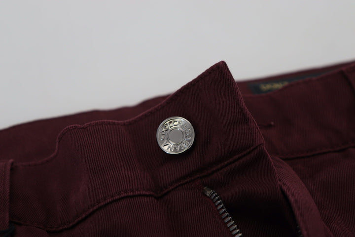 Bordeauxfarbene Cotton Stretch GOLD Denim Jeans
