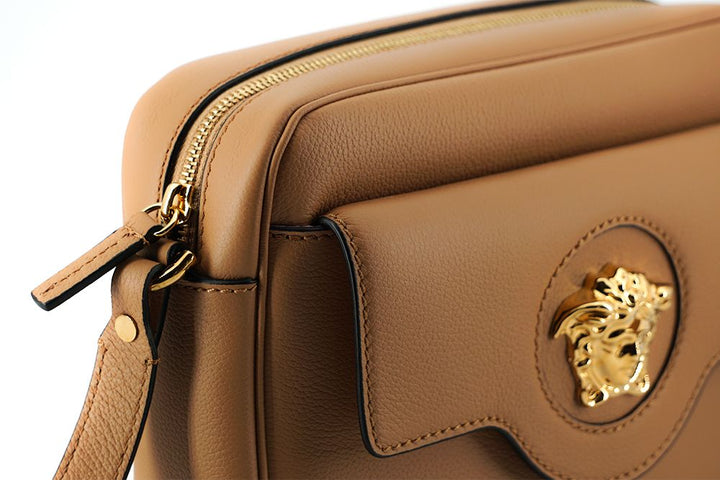 Elegante braune Leder-Kameratasche Umhängetasche