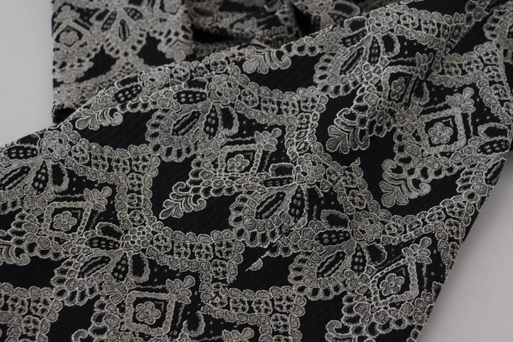 Schwarz-graues Jacquard-Bodycon-Kleid