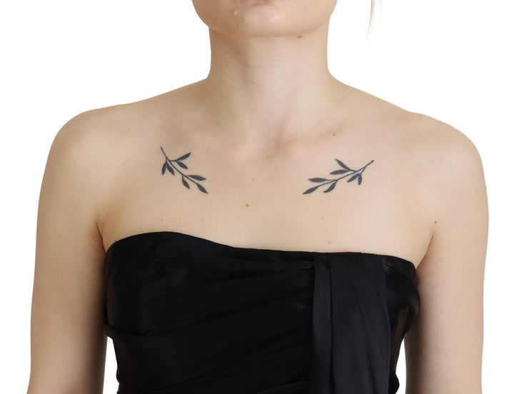 Elegant black sleeveless silk mini dress