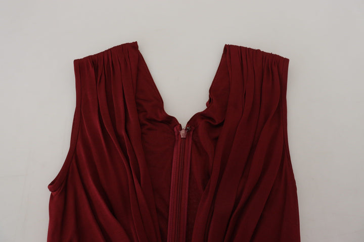 Bordeauxfarbenes Seidenstretch-Top Weste Bluse