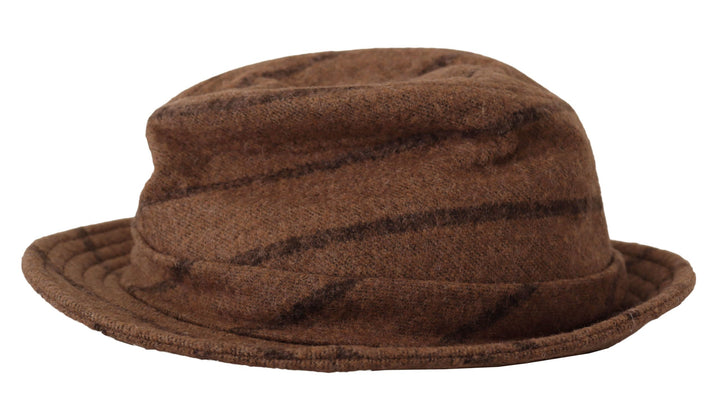 Brauner Fedora Gestreifter Druck Sommerhut