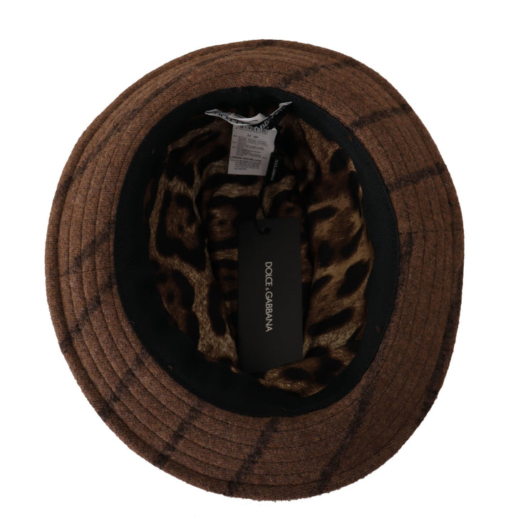 Brauner Fedora Gestreifter Druck Sommerhut