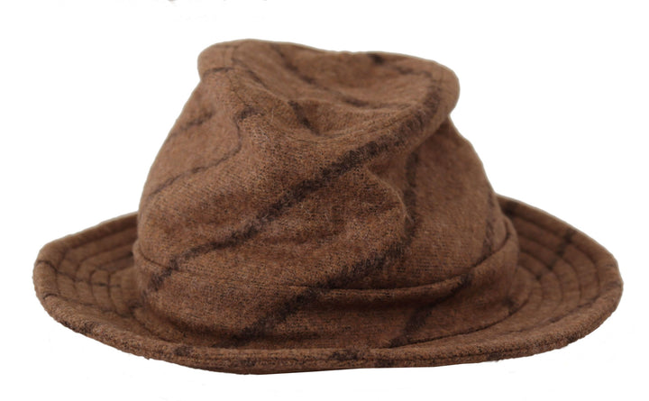 Brauner Fedora Gestreifter Druck Sommerhut