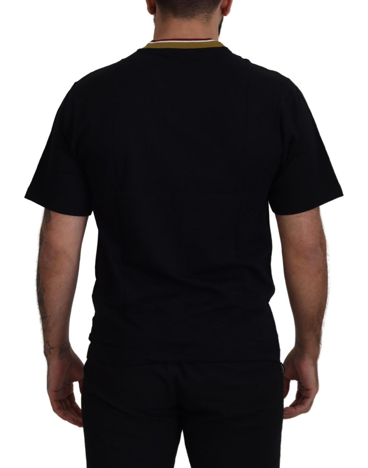 Iconic black cotton crew neck T-shirt