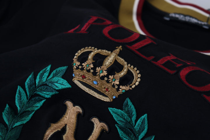 Iconic black cotton crew neck T-shirt