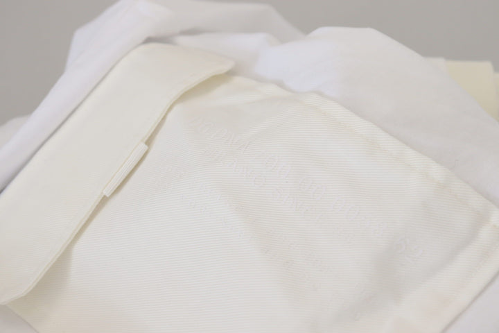 Elegant white cotton T-shirt with DG chest pocket