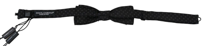 Schwarze Seidenkrawatte gemustert Herren Accessoire Fliege