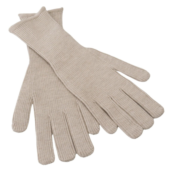 Elfenbeinfarbene Kaschmir Seidenhandschuhe Mitten Herrenhandschuhe