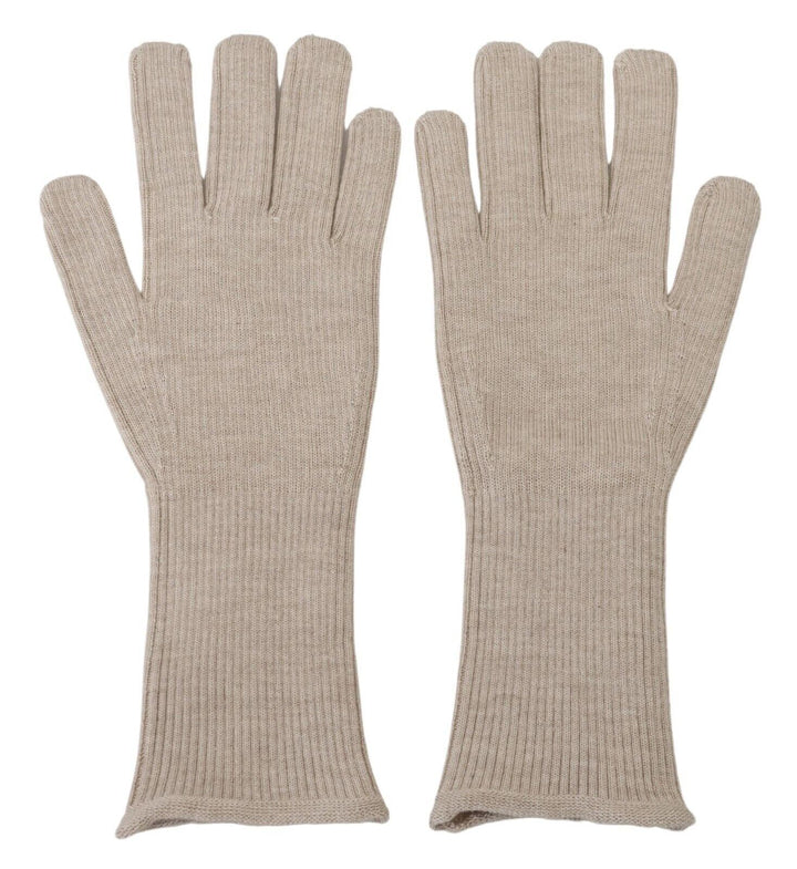 Elfenbeinfarbene Kaschmir Seidenhandschuhe Mitten Herrenhandschuhe