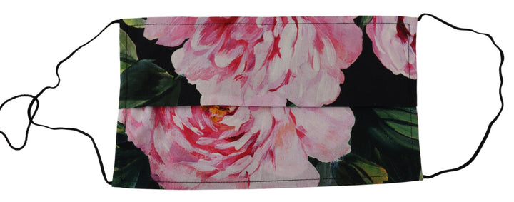 Schwarze florale plissierte elastische Ohrenschlaufe Gesichtsmaske